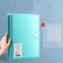 Multifunctional PP Storage Booklet Loose Leaf A4 Binder Family ID Storage Bag Dustproof Photo Album School mėlyna