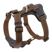 Skin-friendly Leather Vest-style Dog Harness Breathable Adjustable Reflective Pet Harness for Small Medium Dogs Pettorina Cane (Brown,S) ruda