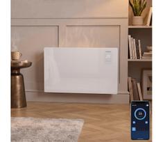 ZEVENTI - Išmanus sieninis elektrinis konvektorius su ekranu 2000W/230V Wi-Fi balta