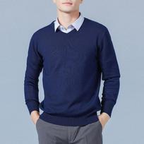 Klasikinis V formos kaklo megztinis vyrams Ruduo Žiema Kašmyro medvilnės mišinys Šiltas megztukas Drabužiai Pull Homme Man Hombres Megztinis XS blue