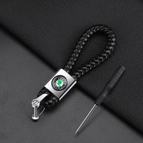3D Metalinis Odinis Automobilio Emblema Raktų Pakabukas Raktų Žiedai Skoda Octavia A5 A7 Fabia Superb Rapid Kodiaq Kamiq Automobilio Aksesuarai wsjn67 black