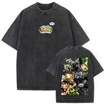 Anime Jojo Bizarre Adventure Steel Ball Run Gyro Zeppeli Vintage Washed T-shirt Men Women Clothing Casual Retro Oversized Tshirt S įvairiaspalvis