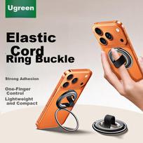 UGREEN Magnetic Phone Ring Holder, MagSafe Stand, 360° Rotatable And Detachable, Elastic Cord, Convenient Alloy Support Frame for IPhone 17/Android