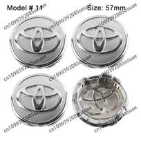 4 vnt. 56mm 60mm 62mm 57mm Automobilio ratlankio centrinės dalies dangtelio lipdukai Aksesuaras Toyota Rav4 Yaris Avensis Corolla Camry crown Ratlankio dangtelis gray