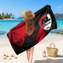 AZ Alkmaar Custom Beach Towel, Personalized Name Text Print, Football Logo Soft Quick‑Dry Towel Holiday Gift 70cmx140cm(27x55inch)