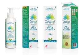 Waypham Oculeaf Soft Eyelid Cleanser -125 ml I Eye Shampoo I Natural Tea Tree Oil along with Aloe B flower extract I Panthenol I Tocopherol (Vit E) blue