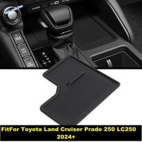 Wireless Phone Charging Decoral Anti-Skid Pad Silica gel Accessories Cover For Toyota Land Cruiser Prado 250 LC250 2024 - 2026 black