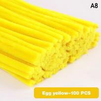 100Pcs Fuzzy Wire Chenille Stems Diy Strips Twist Bar Anvil Wire Craft Pipe Handicraft Material Plush Tube Creative Toy A8 yellow