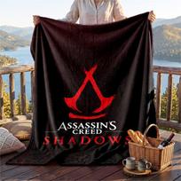 Warm Flannel Blanket Assassins Creed Pattern, Lightweight Comfortable Throw Blanket for Bed Sofa Use 80cmx120cm black