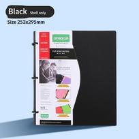 3 Hole Binder Folder Loose Leaf Notebook 360 Degree Foldable Thick Document Organizer For Office School Paper Storage A4 white