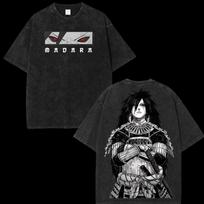 Naruto Madara Uchiha skalbinti anime marškinėliai Streetwear manga marškinėliai didelio dydžio anime marškinėliai vyrams moterims trumpos rankovės aukštos kokybės moteriški vyriški drabužiai S black