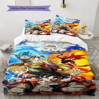 Dragon Ball Son Goku Comfortable Soft Duvet Cover, Children Bedding Set Gift,Multiple Sizes-HE39 140*200cm/55x79in Single/Twin 3pcs
