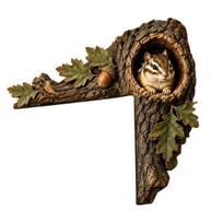 Scipliuko Durų Staktos Dekoracija Medžio Ertmės Viršus, Miško Gyvūno Dekoracija, 3D Medinis Mielas Miško Būtybės Skulptūros Kampas Sodybos Rustic Stiliui A black