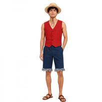 Gyvo veiksmo ONE PIECE Luffy kostiumas cosplay du-matmenų anime Helovino cosplay kostiumas L red