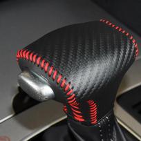 Automatic Shift Knob Cover for Kia Niro Rio Sorento - Carbon Fiber Leather Protector with Multiple Colors 18-21 Kia Sedona gray