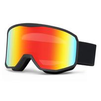 Spherical Anti-Fog Ski Goggles with OTG Compatibility, Dual-Layer Windproof Snow Glasses for Men Women - UV400 Protection red