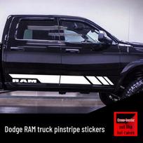 Karštai parduodamas Ram juostų rašto automobilio vinilo lipdukas, pinstripingas balta