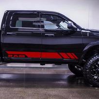Karštai parduodamas Ram juostų rašto automobilio vinilo lipdukas, pinstripingas raudona