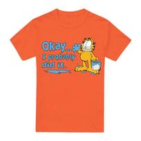 Garfield I Probably Did It T-Shirt S-4XL, Orange 2XL white