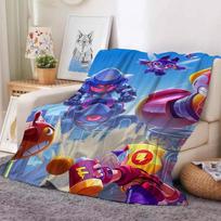 Cute Cartoon Game B-Brawl S-Stars Blanket Warm And Soft Suitable For Bedroom Living Room Sofa Bed Office Travel Camping 30x40in blue