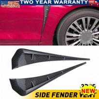 2Pcs Carbon Fiber Car Side Vent Wing Fender Cover Trim Air Exterior Universal black