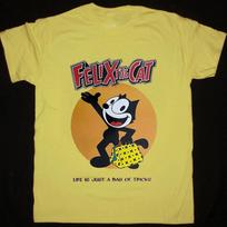 Vintažinis FELIX THE CAT Geltonas Medvilninis Visų Dydžių S-5XL Unisex AD05 Unisex Marškinėliai L orange