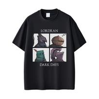 Game Dark Souls Praise The Sun Lordran Dark Days Graphic T Shirt Men Vintage Gothic Rock Tshirt Mens Cotton Crewneck Tshirts S black