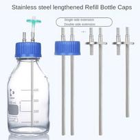 GL45 Refill Bottle Caps Single Side Extension Refill Cap Stainless Steel Feeding Bottle Accessories Reagent Bottle Cap 230mm Double Side gray