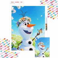 Disney Olaf diamond painting art painting handmade diy5D home decoration gift Round 20x30cm blue