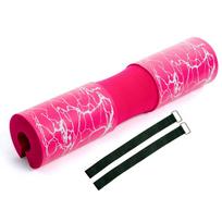 Barbell Squat Pad with Straps Hip Thrust Pad for Standard Bars Foam Neck Shoulder Support for Squats Workouts Gym Home Training rožinė