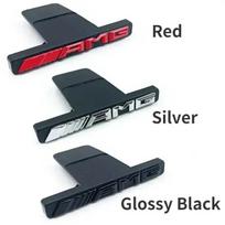 3D ABS Logo AMG Emblem Car Front Grille Badge Mercedes Benz GLC A B C E Class W204 W205 W212 W213 GT AMG Sticker Accessories BK1 Silver