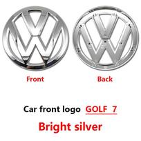 Chromuota Sidabrinė/Blizgi Juoda Priekinė Radiatoriaus Grotelė ir Galinės Bagažinės Dangčio Emblemos VW Golf 7 (2014 - 2017 m) - Automobilio emblemos priedai gray