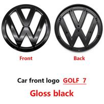 Chromuota Sidabrinė/Blizgi Juoda Priekinė Radiatoriaus Grotelė ir Galinės Bagažinės Dangčio Emblemos VW Golf 7 (2014 - 2017 m) - Automobilio emblemos priedai black