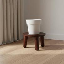 Gėlių vazono laikiklis, tvirto medžio, apvalus augalo stovas, minimalistinio dizaino, medinis, svetainei Mahogany_No.1