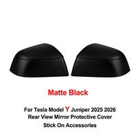 Carbon Fiber Texture Rearview Mirror Cover ABS Side Mirror Shell Trim Stick On Accessories For Tesla Model Y Juniper 2025 2026