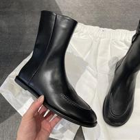 Genuine Leather Women's Ankle Boots Side Zipper Vintage British Flat Heel Slim Fit Short Boots Autumn Winter Daily Streetwear 35 white