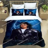 Michael Jackson printed Bedding Sets exquisite bed supplies set duvet cover bed comforter set bedding set luxury birthday gift EU Single 135*200cm/53x79in 3pcs white