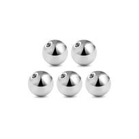 5Pcs Replacement Balls Different Sizes Labret Barbell Horseshoe Piercing Attachments Stainless Steel Body Jewelry 3mm gray