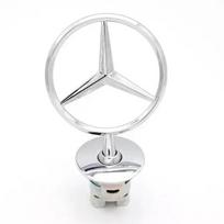 Automobilio variklio dangčio priekinis chromuotas logotipas Ženklas ant variklio dangčio Žvaigždės emblema Ant bagažinės lipdukas Mercedes Benz C E S klasės W204 W212 W220 W210
