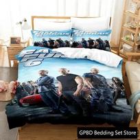 3D Print Fast and Furious Comfortable Duvet Quilt Cover Pillowcase Bedding Set Children Bedroom Decoration Home Textile EU Single 135*200cm/53x79in 3pcs