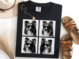Shetland Sheepdog Photobooth Shirt, Funny Sheepdog Selfie Tee, Dog Owner Gift M