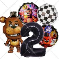 Five Night At Freddys Number Balloons Set Birthday Party Decoration Anime Game Aluminum Film Ballons Home Decor Kids Party Favor as show black