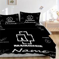 Custom Textile Rammstein Tribute Bedding 3 Piece Set HD Print Duvet Cover Pillowcases for Teens Adult Bedroom Decoration 135cmx200cm white