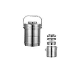 Large Capacity Thermos Food Container Stainless Steel Thermal Pot Insulated Lunch Box  Student 1.4L gray