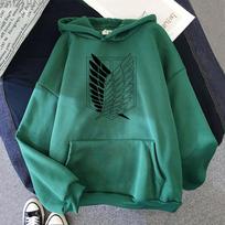 Vyriški ir moteriški ilgomis rankovėmis Attack on Titan Print Hoodies Vyriški moteriški megztiniai Harajuku Tracksui Unisex rudens žiema M blue