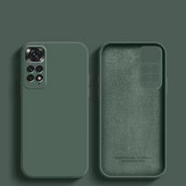 Xiaomi Redmi Note 11 dėklas Redmi Note 9 10 11S 12 Pro dangtelis Naujas skysto silikono smūgiams atsparus buferis Redmi Note 11 Global dėklas Redmi Note 11S 4G tamsiai žalia spalva
