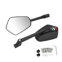 Motorcycle Aluminium Alloy Rearview Side Mirrors  for Honda Kawasaki Suzuki Yama white