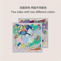 70CM Handmade Double-Side Printed Imitation Silk Scarf Roll Edge Luxury Pattern High Quality Women Scarf Wraps Echarpes Foulards 70x70cm gray