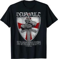 Deus Vult Kryžiuočio Kristaus Kryžius Skydas Templierių Marškinėliai 100% Medvilnė Apvalus Kaklas Trumpomis Rankovėmis Laisvalaikio Vyriški Marškinėliai Dydis S-3XL XL gray