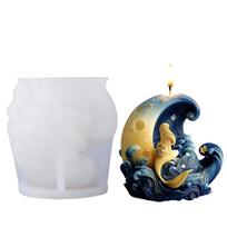 Fondant Mold Handmade Silicone Candle Mold Flexible Reusable DIY Candle Mold 3D Plaster Candle Mold Crafts Making balta